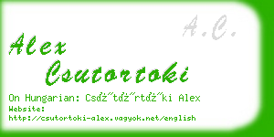 alex csutortoki business card